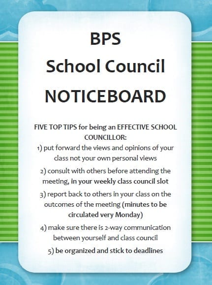 School Council Notice Board